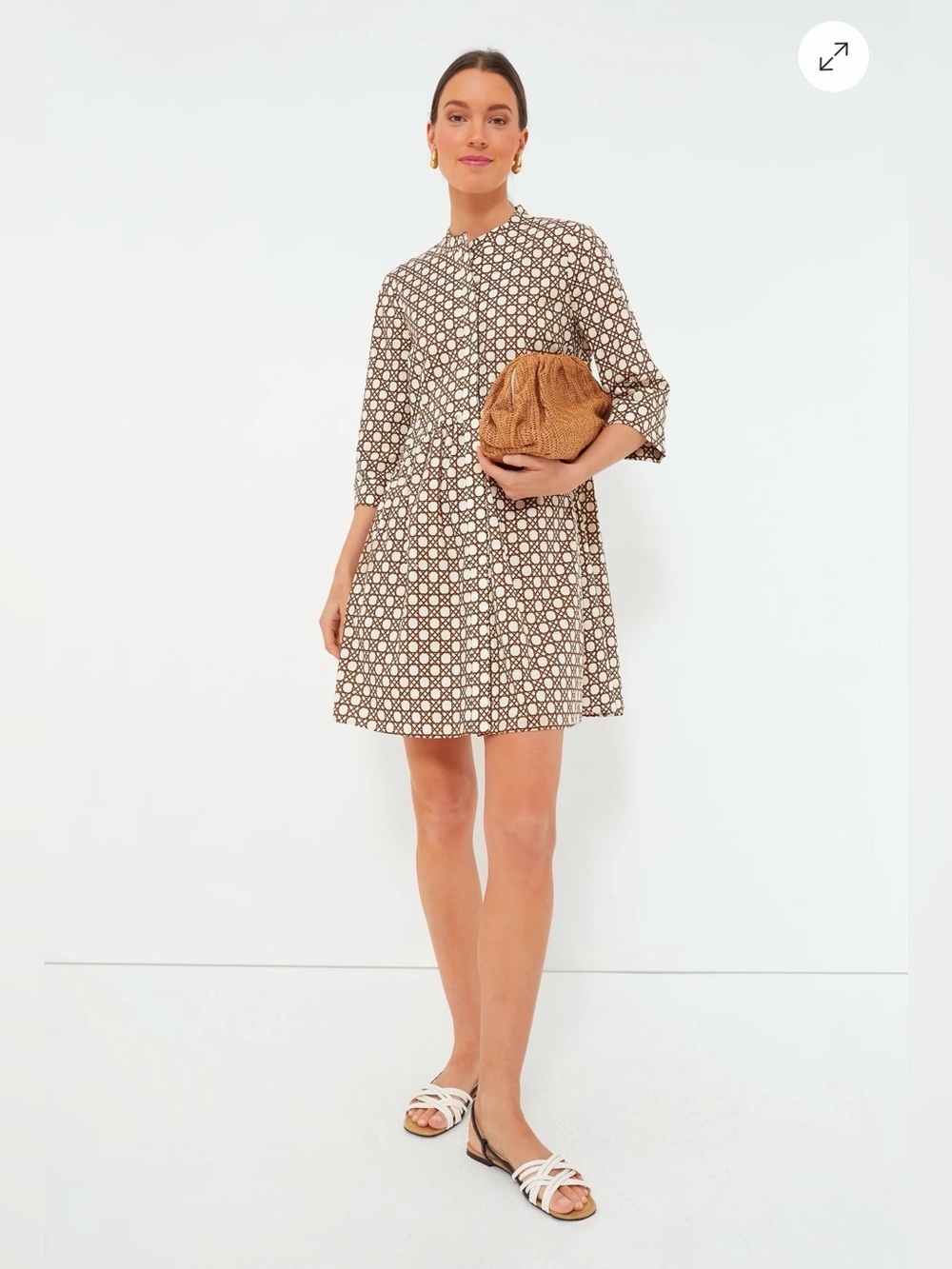 Tuckernuck Dress - Birch Cane Royal Shirtdress, Cotton, Button, Summer, Preppy - Picture 2 of 13